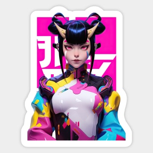 STREET FIGHTER - JURI HAN ONI | Femme Fatale Anime T-Shirt Design Girl Power | PROUD OTAKU Sticker